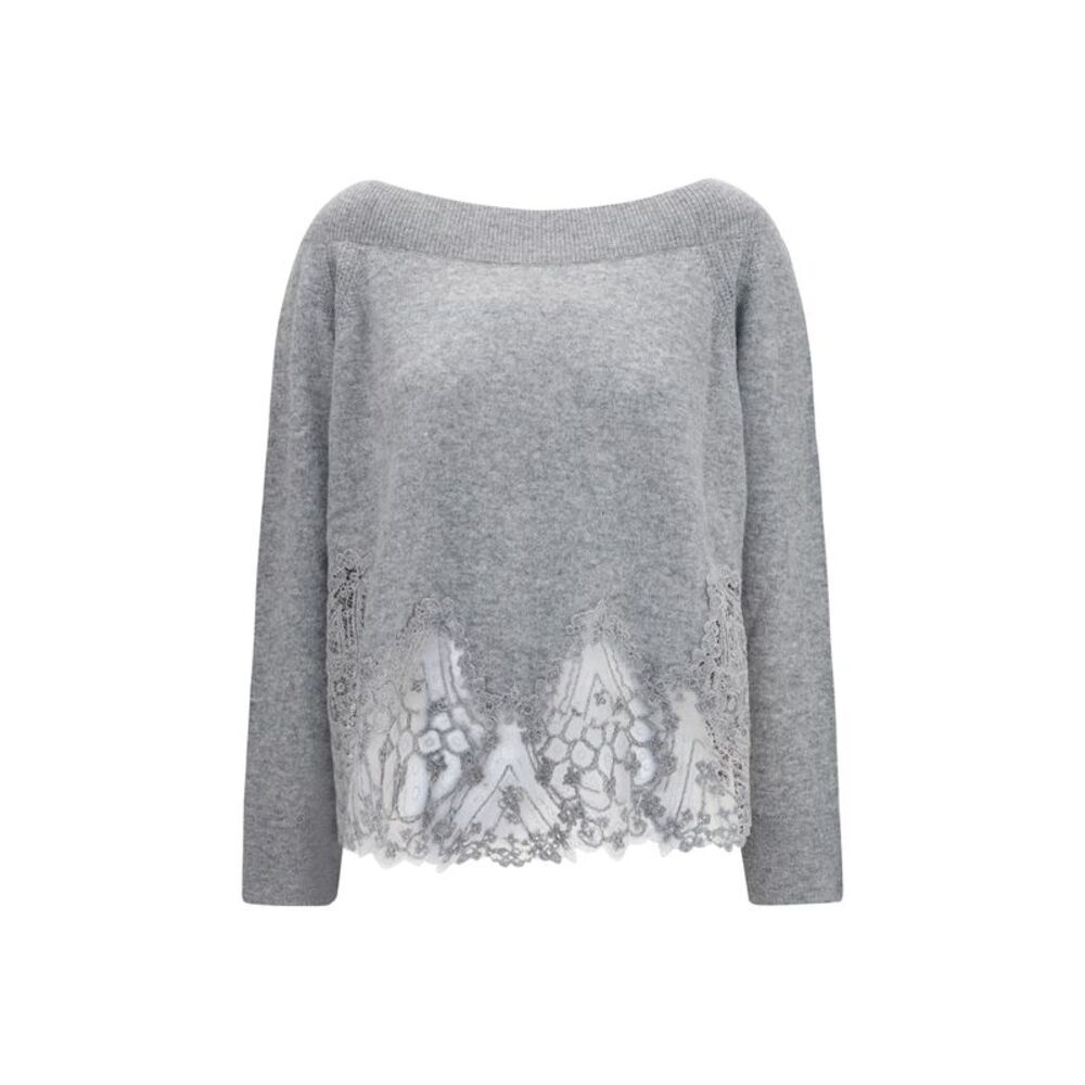 Ermanno Scervino Women Boat Neck Lace Sweater